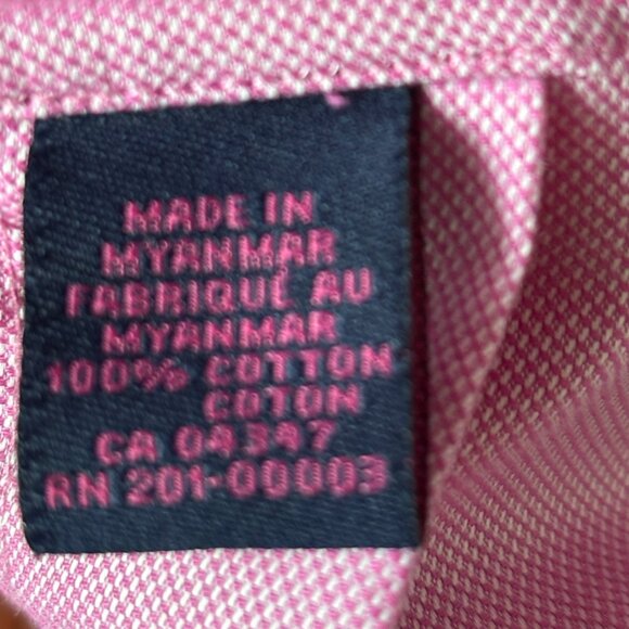 100% Cotton Impuntura Pink Dress Shirt - Men's L - Picture 3 of 4
